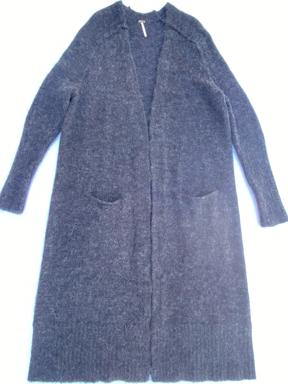 Free People Oversized Cardigan Sweater Alpaca Blend Open Front Maxi-length Sz XS